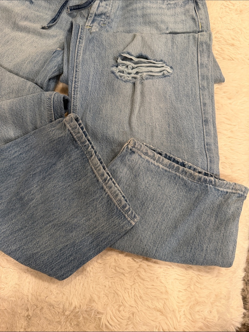 Universal Thread Mid Rise 90s Baggy Jeans Button Fly Tie Belt SIZE 4 - Picture 7 of 8